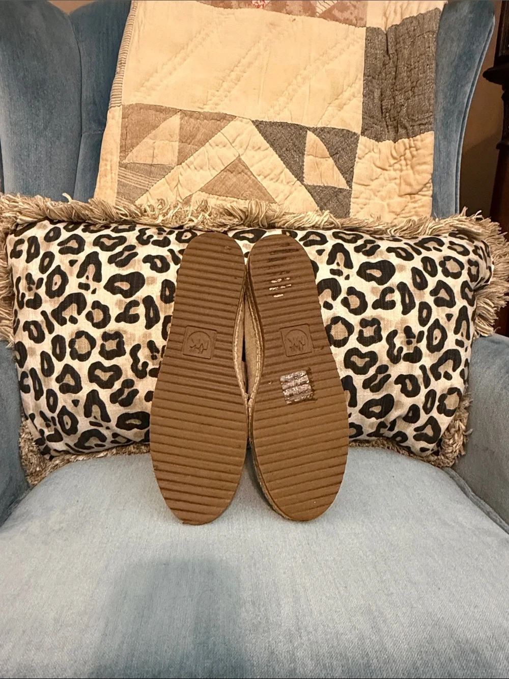 Michael Kors Metallic Gold Espadrille Slip-On Flats